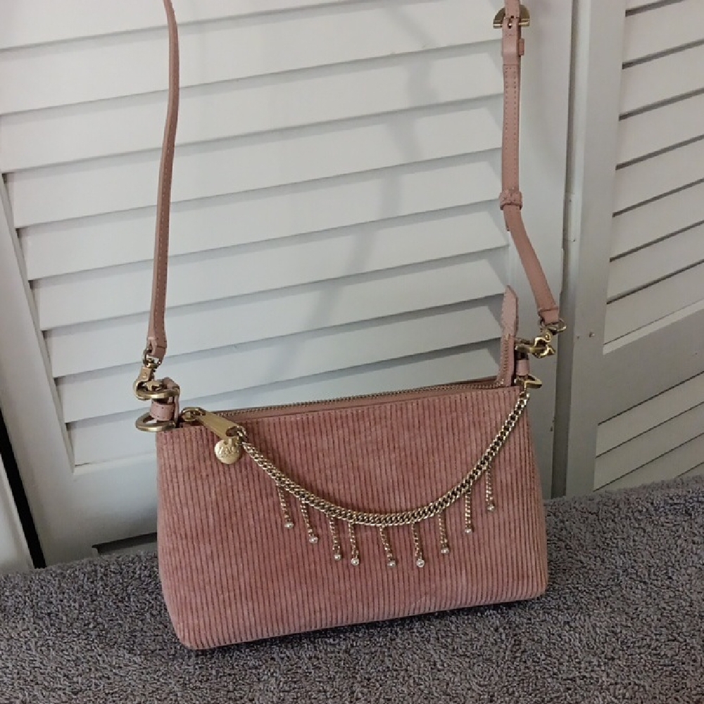 Gorgeous Zac Posen Blush Pink Crossbody Bag with Chain Detail